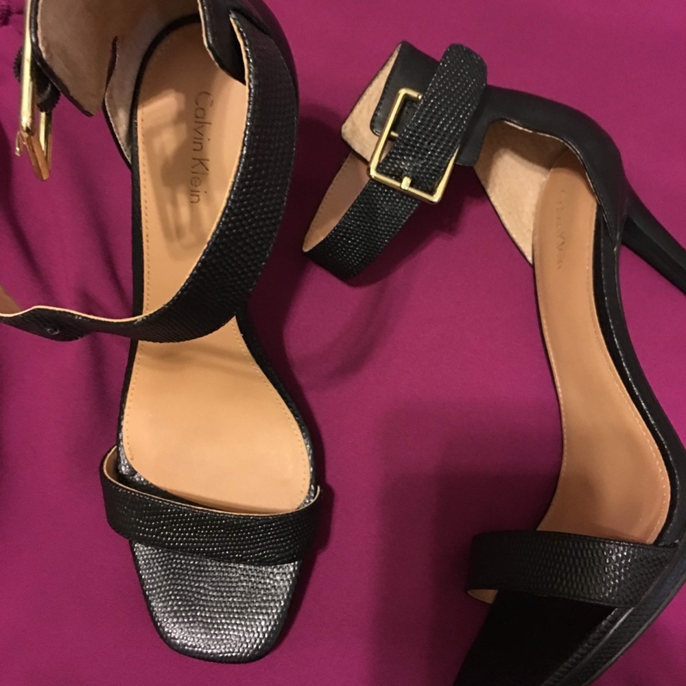 Calvin Klein Leather Stiletto Sandal